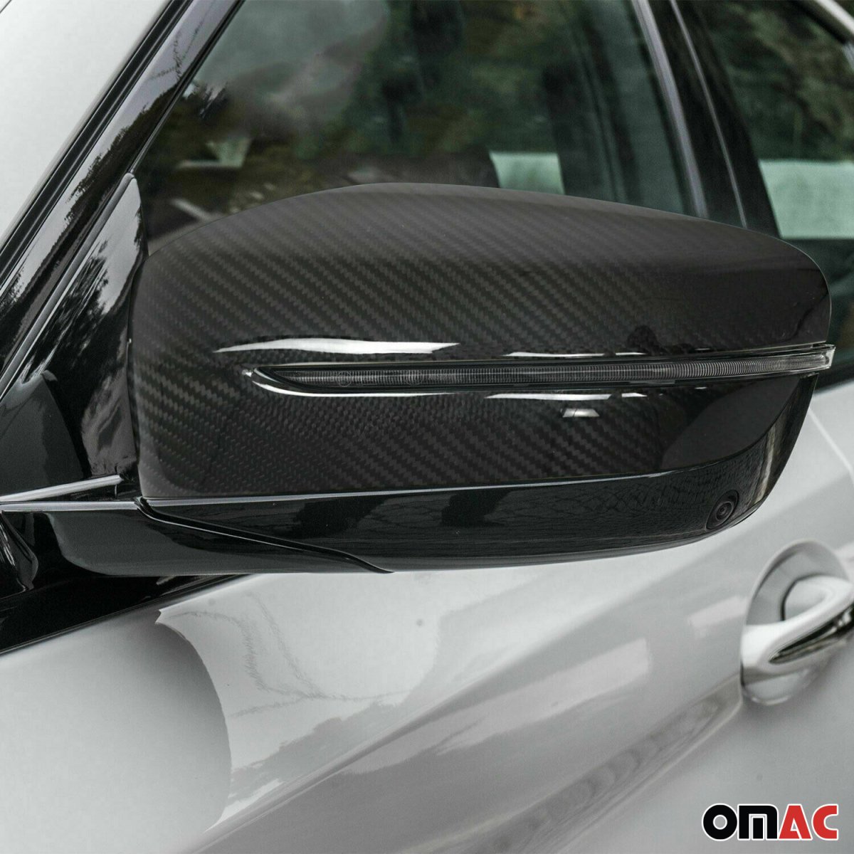 BMW 3 Series G20 Mirror Cover - Omac - Carbon Fiber - Gloss Black - '19-'24